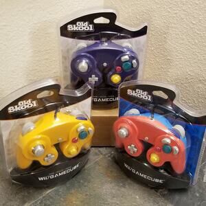 3 Gamecube Controllers - 3 Colors Bundle (NEW) - Orange Red Purple - Nintendo